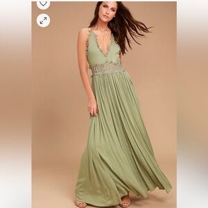 Lulus This Is Love Sage Green Maxi Dress